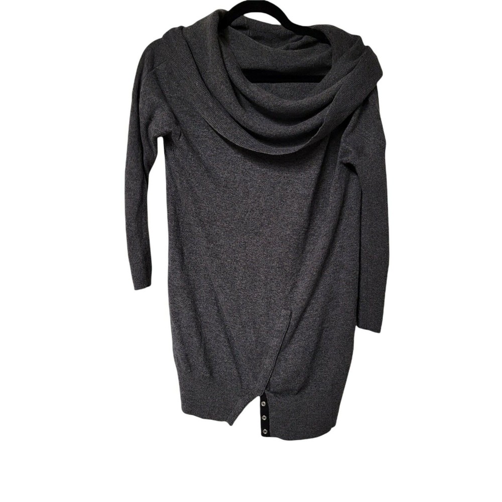 Topshop Cowl Neck Oversized Long Knit Gray‎ Sweater Tunic US  6 Size UK10
